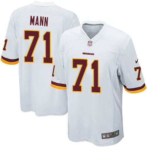 Men's Game Charles Mann Nike Jersey White Road - #71 NFL Washington Redskins